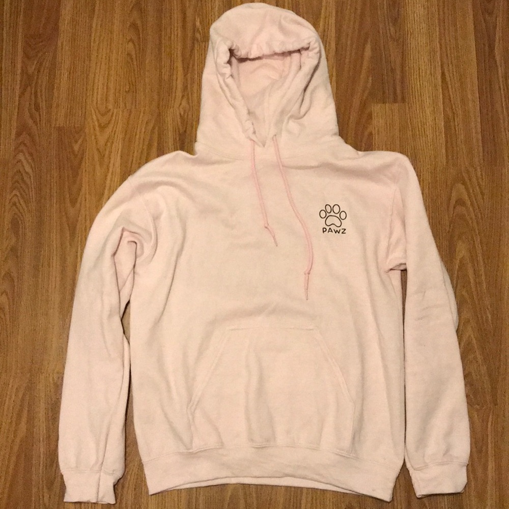 Small light pink Pawz hoodie